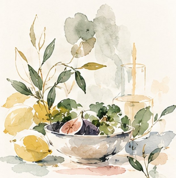 Delicate minimal watercolour illustration representing this wellbeing experience