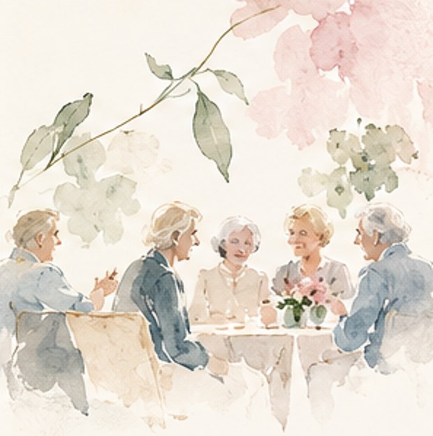 Delicate minimal watercolour illustration representing this wellbeing experience